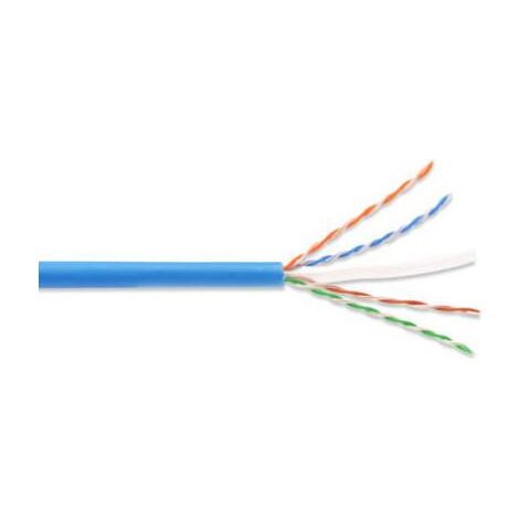 Digitus Cable de instalación U-UTP CAT 6A, 500 MHz Eca (EN 50575), AWG 23/1, bobina de 305 m, Sx, azul (1/4)