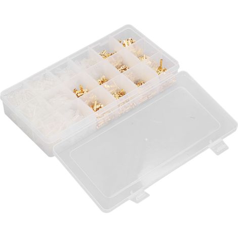 Lot de 1000 connecteurs électriques à lamelles mâle/femelle, kit de cosses en PVC ignifuge doré, bornes à glissière isolées pour câblage (1/5)