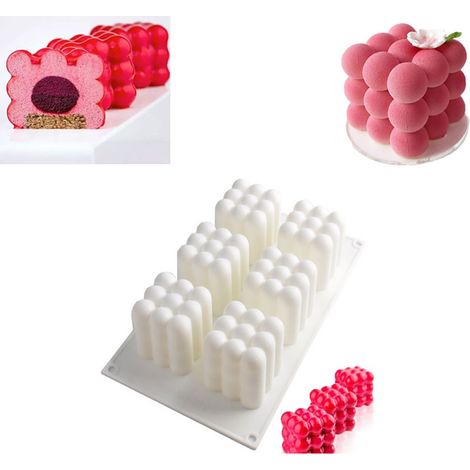 Silikon-Zauberwürfelform mit 6 Mulden für Mousse und Desserts – Backzubehör (1/5)