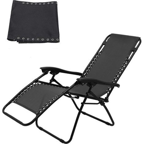 Réduction, Toile inclinable universelle Tissu de remplacement inclinable durable et respirant Housse de remplacement en tissu pour bain de soleil de jardin (toile uniquement) - Tissu noir 160  43cm