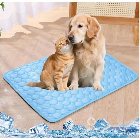Tapis Rafraichissant Pour Chiens Et Chats, Fresh Pad Pour Chien, Chat Coussin Chien Anti Chaleur, Matelas Réfrigérant(Bleu, (1/5)