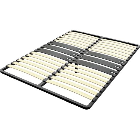 TEENO – Sommier à lattes 120x190cm – Cadre à lattes en bois massif - 1 pied - 2 x 15 Lattes Peuplier Naturel – T réglable 25-27 cm - Installation facile en 30 minutes (1/5)
