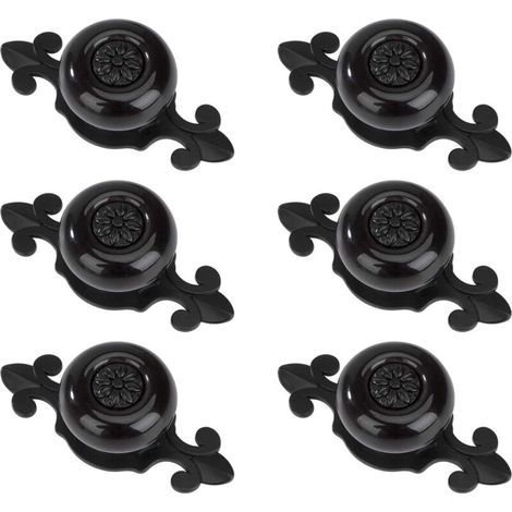 Boutons de porte ronds noirs, boutons de tiroir vintage, poignées d'armoire avec vis pour armoire, bureau, table de chevet, bibliothèque, meubles. (1/5)