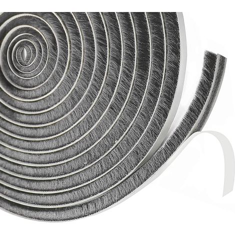 Schiebetür-Bürstendichtung, 9 mm (B) x 9 mm (T) x 6 m (L), Fensterdichtung für Schallschutztür, isolierender Fensterladen