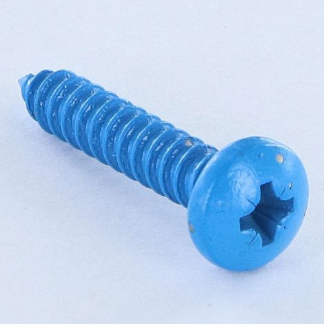 Vis tôle Inox A2 tête cylindrique bombée large Pozi 4.8X25 Bleu RAL5012-10 pièces