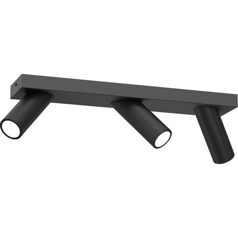 Réglette plafond noire 3 spots GU10 8W Tublon Luminex