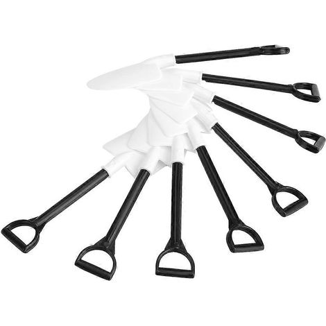 100 cuillères à dessert en plastique en forme de pelle, idéales pour les gâteaux, les glaces et les fêtes à la plage ou au jardin. (1/4)