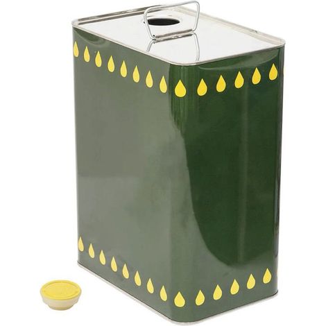 LATTA PER OLIO DA LT.10 COLOR VERDE OLIVA STRUTTURA IN ALLUMINIO CON MANIGLIA E TAPPO SALVAFRESCHEZZA
