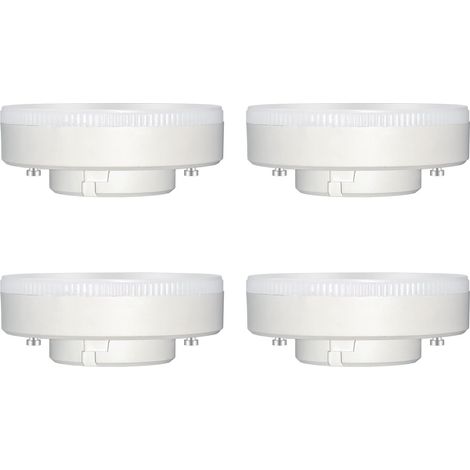 Ampoule GX53 LED 9W, Blanc Froid 6000K, 180°, Équivalent Lampe GX53 CFL & Halogène, 800LM, Non-dimmable, Spot LED Encastrable pour Meuble Cuisine/Plafond/Armoire, lot de 4 [Classe énergétique F]