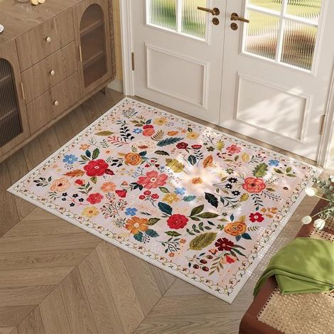 Fußmatte – Blumenmuster – Khaki – 40 x 60 cm (1/5)