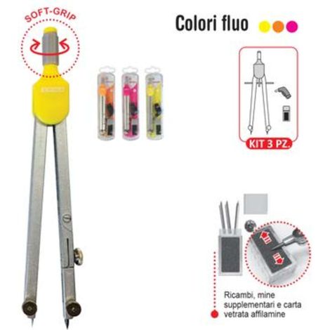 Compasso Tecnico 3 Pz. Fluo Arda X6