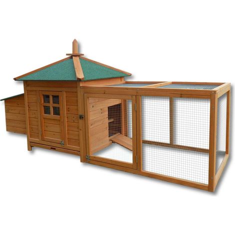 Casetta per conigli roditori pollaio o altri piccoli animali cm 165 in legno marrone 160000584