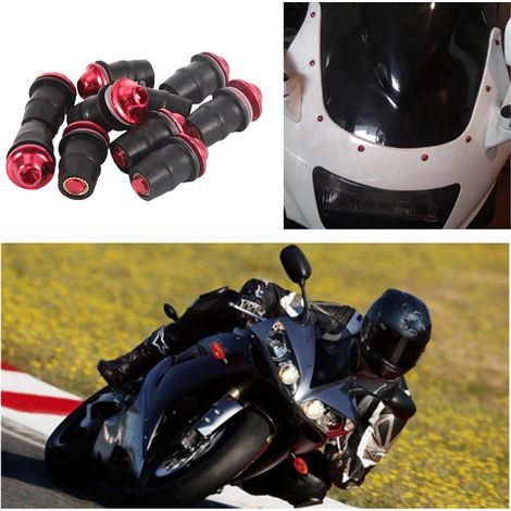 10 Stück universelle Motorrad-Windschutzscheiben-Schrauben M5 Innensechskantschrauben Rot