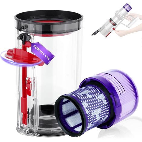 1 Bac à Poussière, Filtre HEPA, Compatible Dyson V11 V15 SV14, Pièce Détachée, Aspiration Optimisée (1/5)
