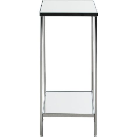 Porte plantes en métal chromé coloris gris et verre -  longueur 29 x profondeur 29  x hauteur 66 cm (1/3)