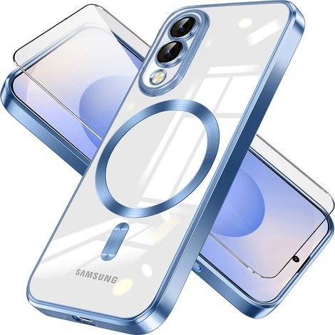 Étui pour Samsung Galaxy S25 Edge, Electro MagSafe, bleu + protection d'écran en verre (1/5)