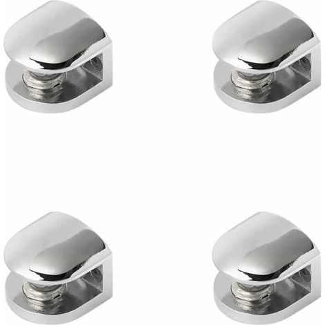 Support Étagère en Verre Réglable 8-10mm, Kit de 4 Fixations Mural pour Tablettes, Miroirs et Étagères en Bois, Crochets Robustes