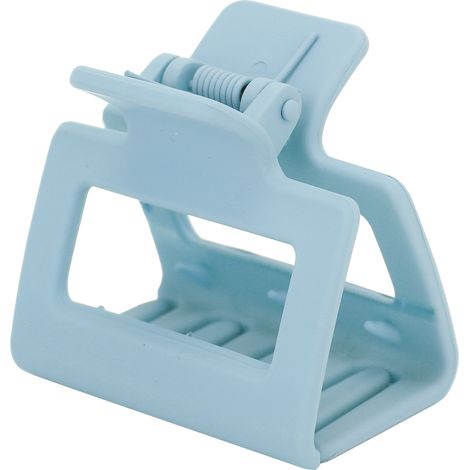 Pince à cheveux rectangulaire épaisse, pince carrée en plastique, pince à cheveux pour coiffure, pinces à mâchoires pour filles et femmes, bleu clair (1/5)