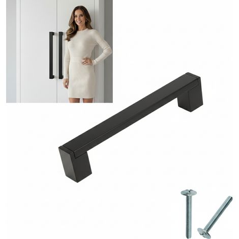 Tirador negro para muebles de armario 992/1004MM moderno doble AKS (1/4)