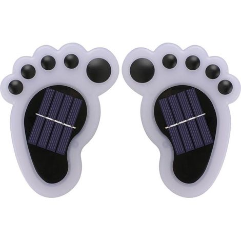 Lot de 2 lampes solaires décoratives d'extérieur en forme de patte d'ours, appliques murales pour jardin, pelouse et cour - Blanc (1/4)