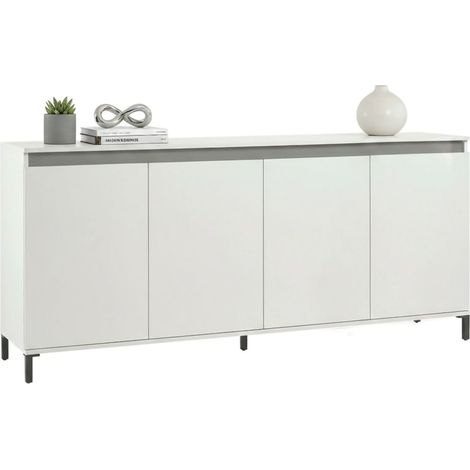 Filomena Anrichte, 2-Regal Kommode, 40x184x90h cm Weiß