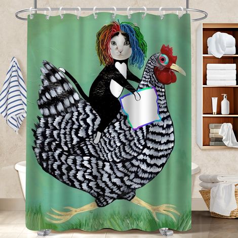 Rideau douche polyester 180x180 séchage rapide rideau séchage rapide pour jeune couple emménageant (1/5)