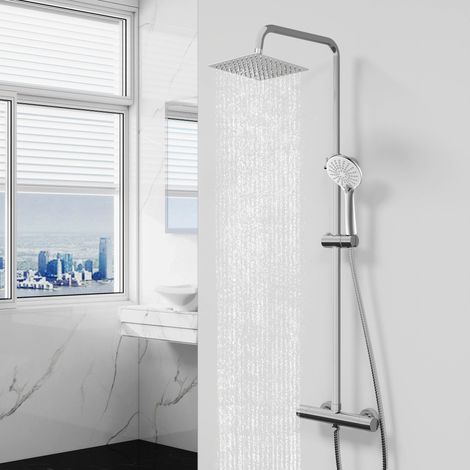 Biubiubath Bathroom Shower Mixer Set Thermostatic Chrome Exposed Valve