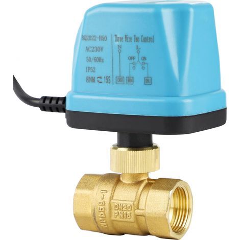 1 Vanne Motorisée 2 Voies DN20, Laiton AC 230V, Pour Chauffage Climatisation (1/5)