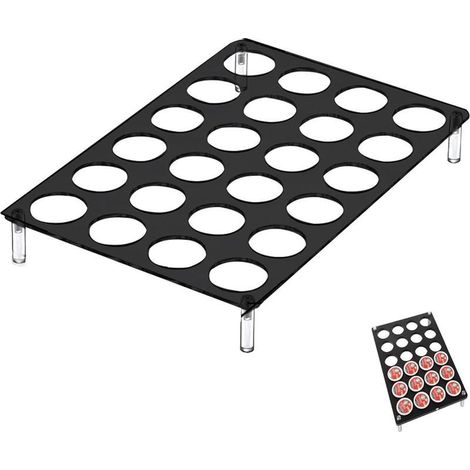 Porte-capsules de café 24 capsules, distributeur de capsules en acrylique noir, rangement capsules café dimensions 32 x 22 x 5 cm (1/5)