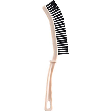 Cepillo para limpiar juntas - Cepillo estrecho para ducha - Limpieza de baño - Mango largo - 23 cm - Caqui (1/5)
