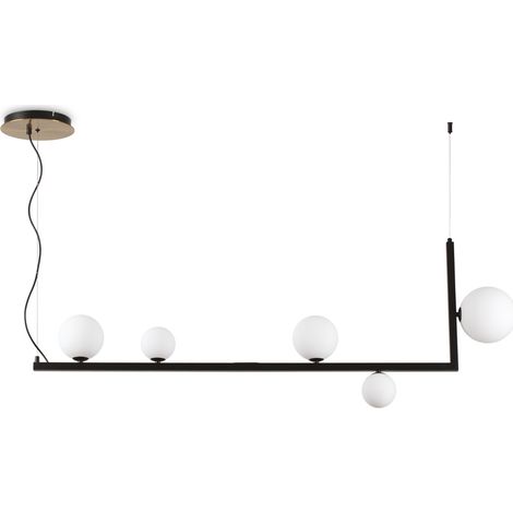 Sospensione Industrial-Minimal Birds Metallo Nero 5 Luci G9 3W 3000K Luce Calda (1/3)