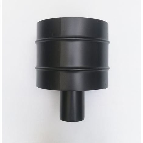 Terminale a botte anti vento nero pellet da 80mm attacco maschio (1/3)