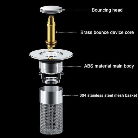 Bouchon pour canalisation d'évier 2 en 1 avec filtre à cheveux bouchon d'évier pour tuyau Multicolore BOUCHON EVIER (1/4)