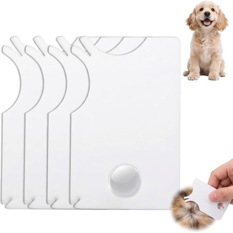 Kit de 4 pièces pour retirer les tiques, avec loupe, outil professionnel pour chiens, chats et humains, pour retirer les tiques rapidement et en toute sécurité, format carte de crédit. (1/5)
