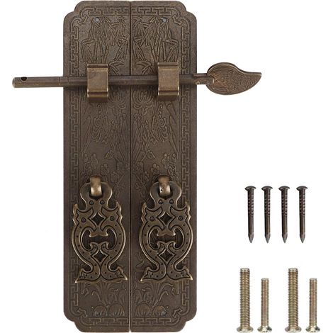 Kit de poignées porte en cuivre style chinois antique, rétro avec (1/5)