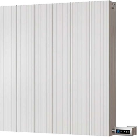Thetford - White Horizontal Electric Radiator Double Panel H600mm x W560mm Grooved 300w Thermostatic WIFI