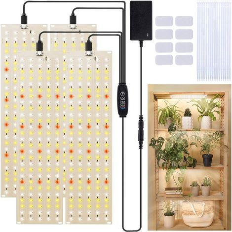 Lampe Horticole LED Spectre Complet, 135 LED x 4 Pièces,Lampes de Croissance Horticoles, Lumière de Croissance avec Minuterie,10 Niveaux de Luminosité