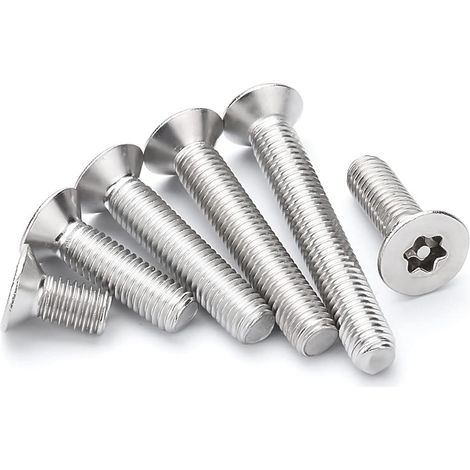 Vis Inox M4 Vis à Tête Plate Torx Boulon Vis à Tête Fraisée, M4×6mm,20 pcs (1/5)