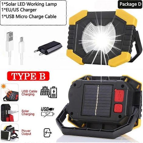 Lampe de travail LED 100 W, projecteur ultra-lumineux, lampe de camping portable, lampe de tente, lampe de secours étanche, paquet D (1/5)