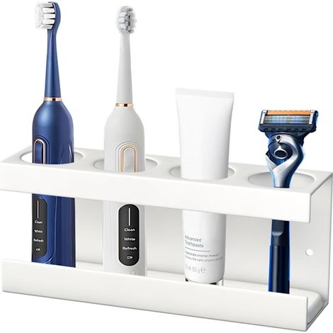 Porte-brosse à dents (blanc, 4 trous), porte-brosse à dents mural (A40) (A40) (1/5)