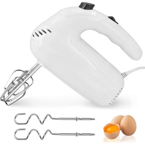 Fouet Electrique 200W, Batteur Electrique 5 Vitesses, Batteur Mixeur avec 4 Fouets, Batteurs à Main pour Œufs, Crème, Pâte, Petit Électroménager Cuisine (1/5)