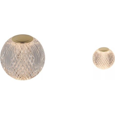 Lampe de table led rechargeable – Acrylique imitation cristal – Autonomie jusqu'à 24 heures – Variateur tactile 3 niveaux – Lucide (1/5)