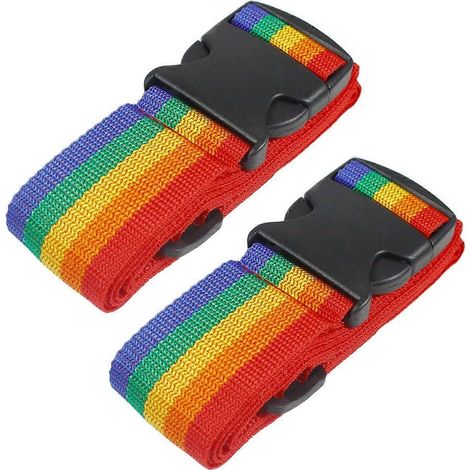 Sangles de bagages robustes pour valises, sangles d'emballage, accessoires de voyage, sangle de sac réglable (lot de 2) (1/4)