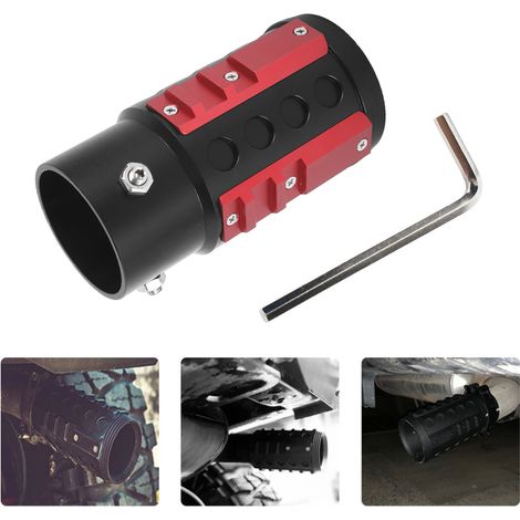 Tuyau d'échappement universel en alliage d'aluminium de 63 mm, tuyau d'échappement arrière rond adapté aux diamètres de 38 à 63 mm/1,49 à 2,48", applicable à la Jeep Wrangler rouge. (1/5)