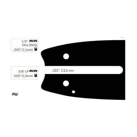 Guide Chaine Tronçonneuse Alpina 40cm 3/8" Lp .050 (1,3mm).