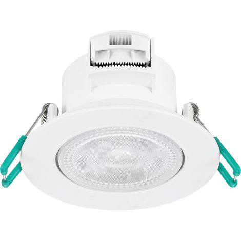 Sylvania – Spot LED orientable IP44 500LM 3000K blanc – Faible épaisseur 47mm – Angle de faisceau 38° – Pour faux-plafonds bas