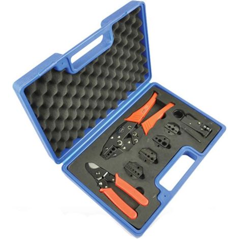 Pince à dénuder Jeu d'outils à main à sertir avec coupe-câble et 4 matrices remplaçables, for borne à sertir coaxiale, connecteurs BNC RG (1/5)