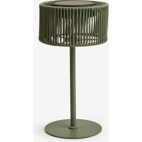Lampada da tavolo solare LED wireless per esterni in ferro e corda intrecciata Krabi SKLUM (1/5)