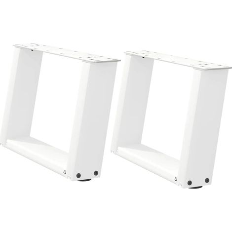 Maison Exclusive - Couchtischbeine U-Form 2 Stk. Weiß 40x(30-31)