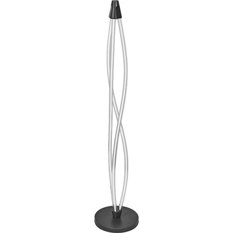 LEDVANCE Swirl Floor Lampe sur pied en polycarbonate ondulé avec LED et design filament, 22 W, 2400 lm, 3000 K, 830 blanc chaud, dimmable, gris foncé, 260 mm, IP20.